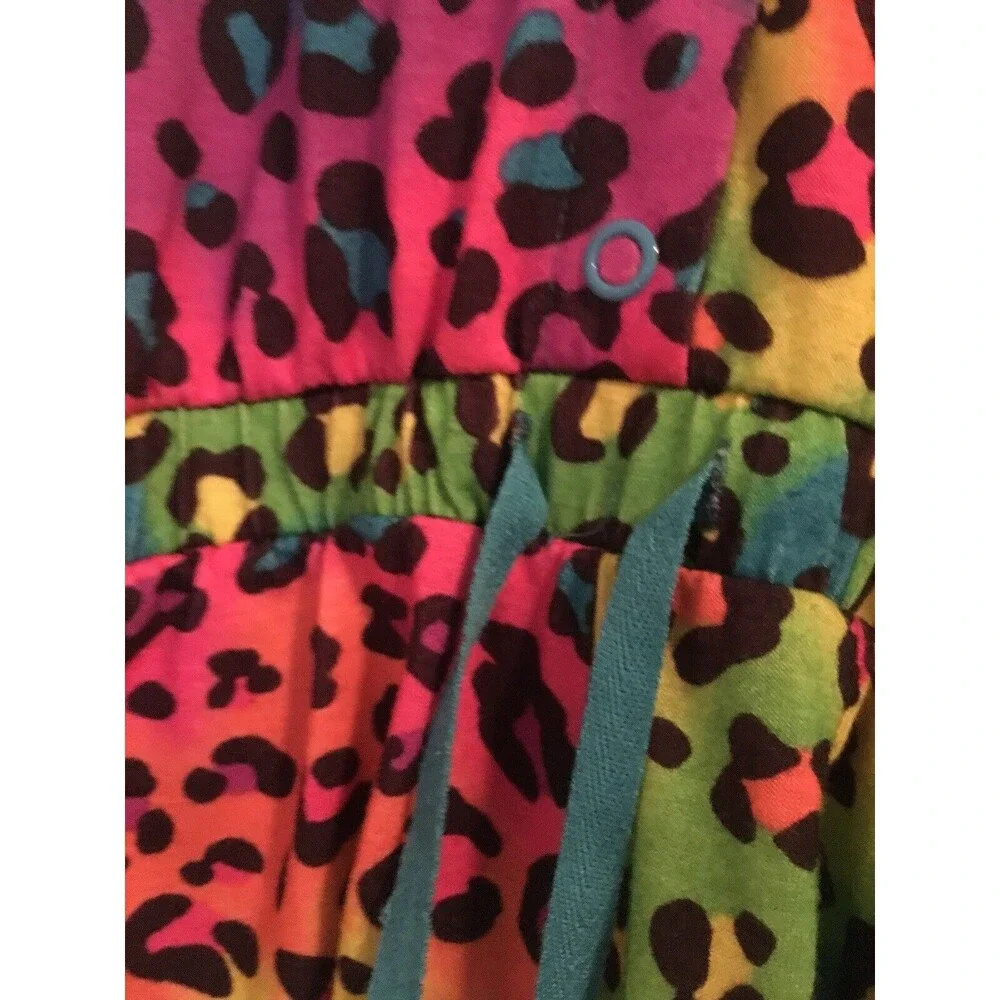 Justice Girls Colorful Leopard Print Pajama Romper Jumpsuit Shorts Sleep Size 10